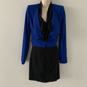 Blue ruffled blazer